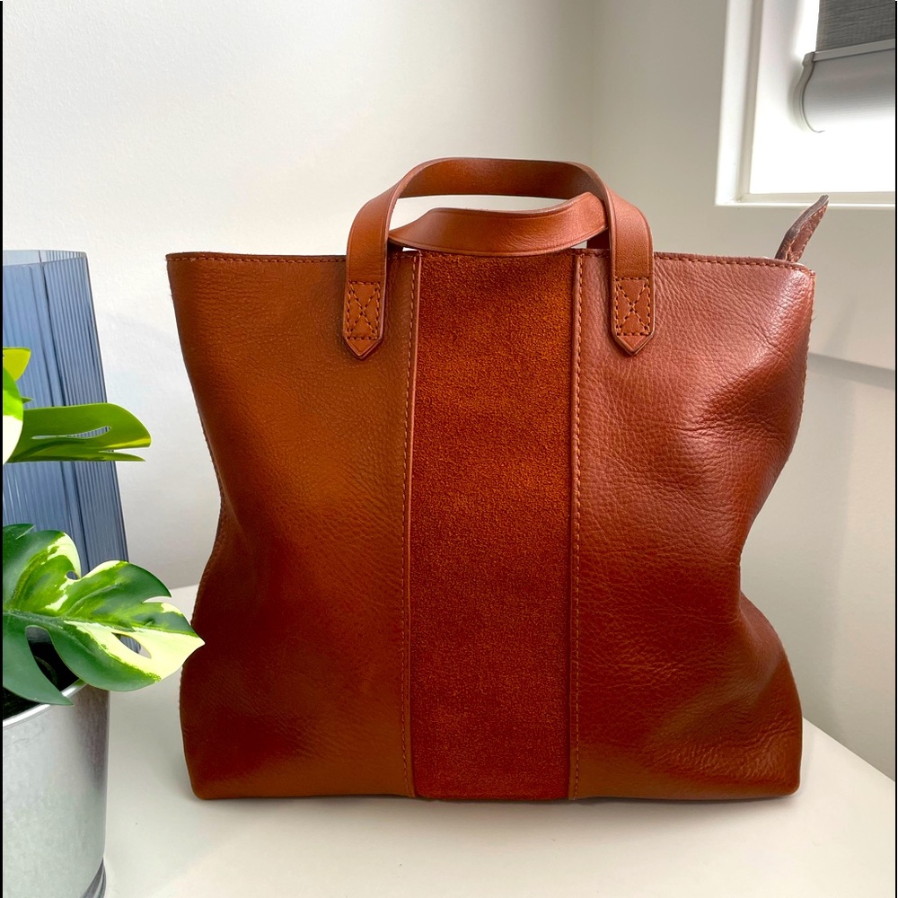 Madewell Transport Crossbody suede stripe Cognac NWT